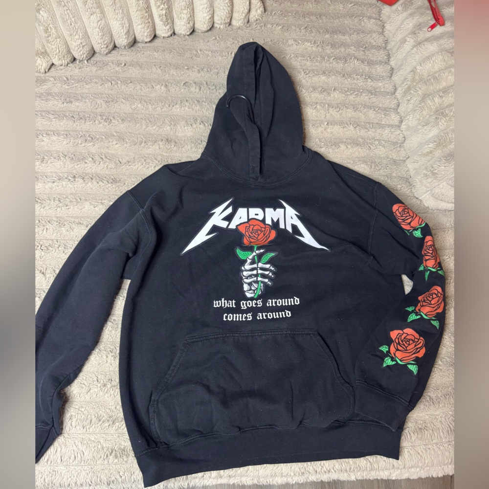 Karma Rose Graphic Black Hoodie